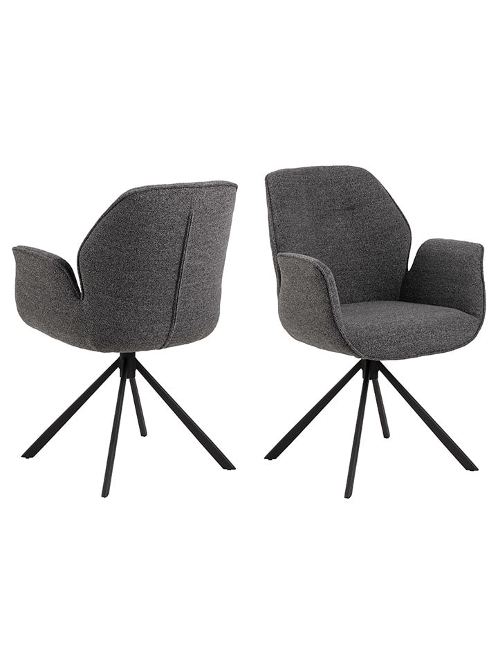 Eetkamerstoel "Aura" antraciet - (B)60,5 x (H)91 x (D)58,5 cm