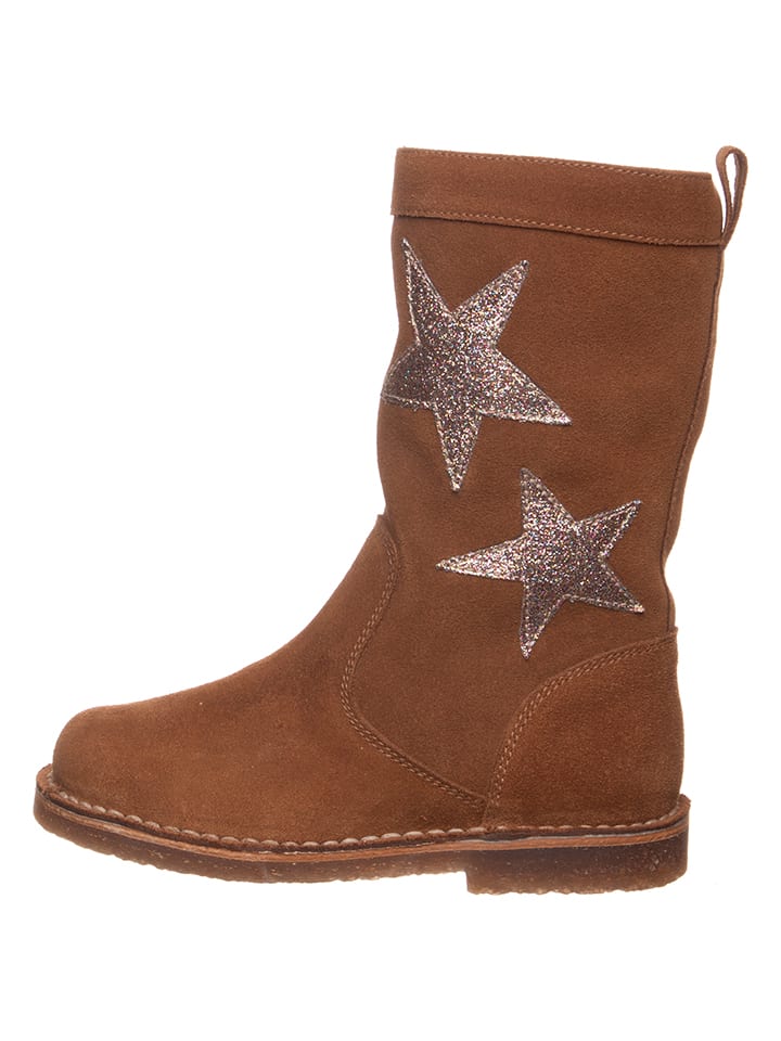 Leder-Stiefel in Hellbraun