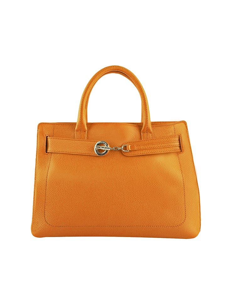 LAMARTHE Leren handtas oranje B 38 x H 28 x D 14 cm goedkoop