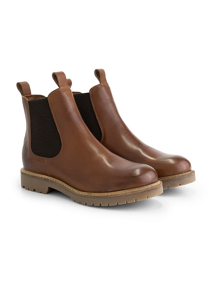 Leren chelseaboots "Randers" lichtbruin