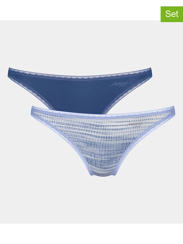 2er-Set: Slips in Hellblau/ Blau