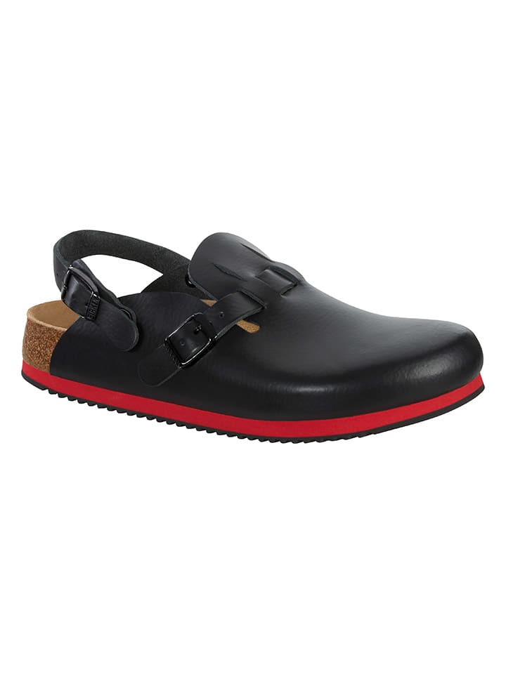 Leren clogs "Kay" zwart - wijdte N