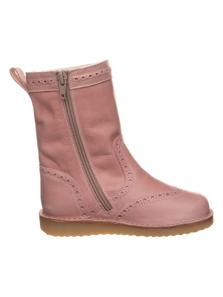 Leder-Stiefel in Rosa