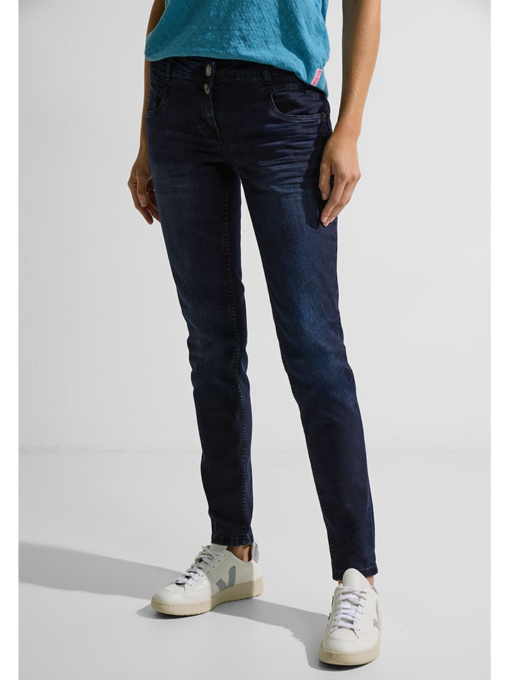 Cecil Spijkerbroek slim fit donkerblauw goedkoop kopen limango