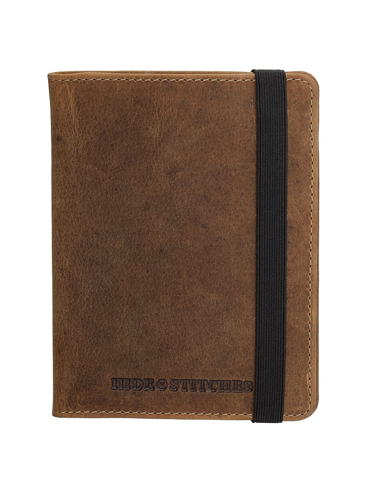 Leren pasetui lichtbruin - (B)14 x (H)14 x (D)3,5 cm