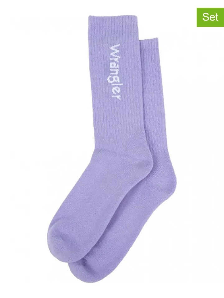 2er-Set: Socken in Weiß/ Flieder