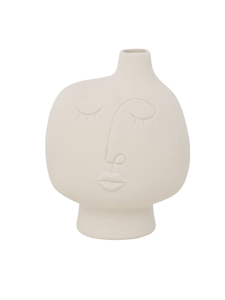 Wazon "Face" w kolorze kremowym - wys. 20 cm