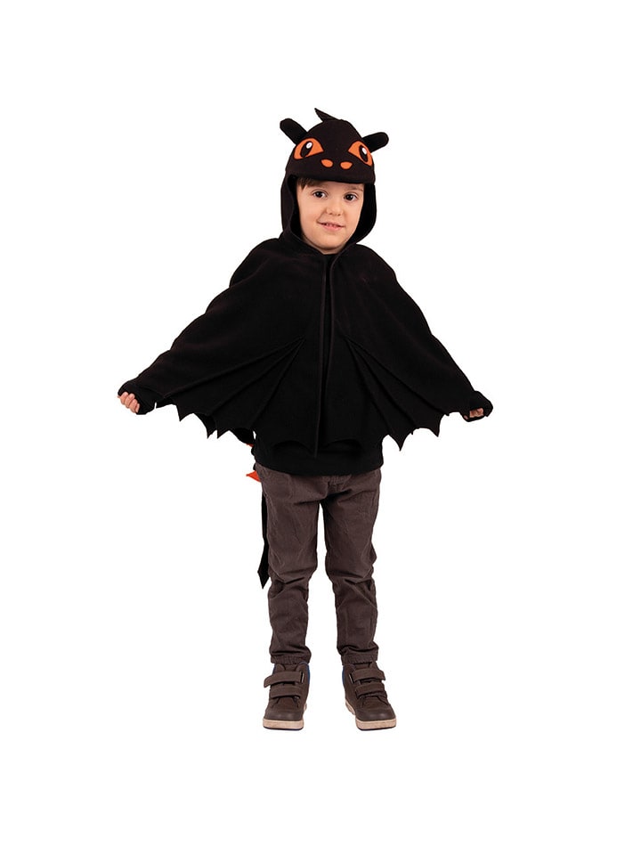 Kostümcape "Schwarzer Drache" in Schwarz/ Orange