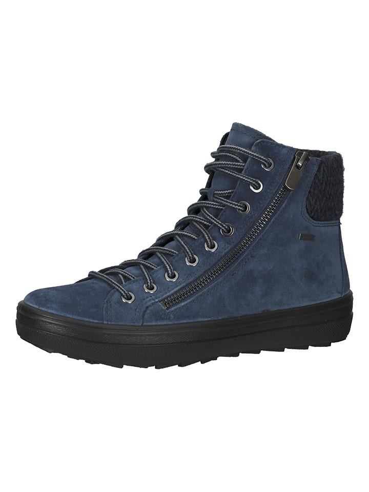 Leder-Sneakers "Mira" in Dunkelblau