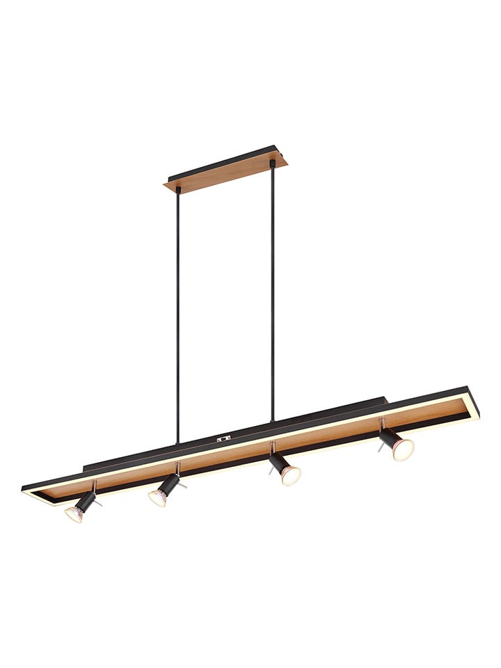 LED-Hängeleuchte "Ida" in Schwarz/ Hellbraun - (B)120 x (H)116 cm