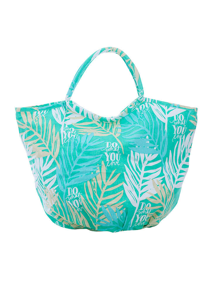 Shopper "Paloma" in Türkis - (B)63 x (H)45 x (T)29 cm