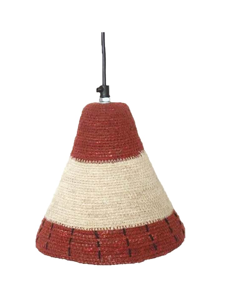 Lampa wisząca "Primitive" w kolorze beżowo-czerwonym - wys. 20 x Ø 19 cm
