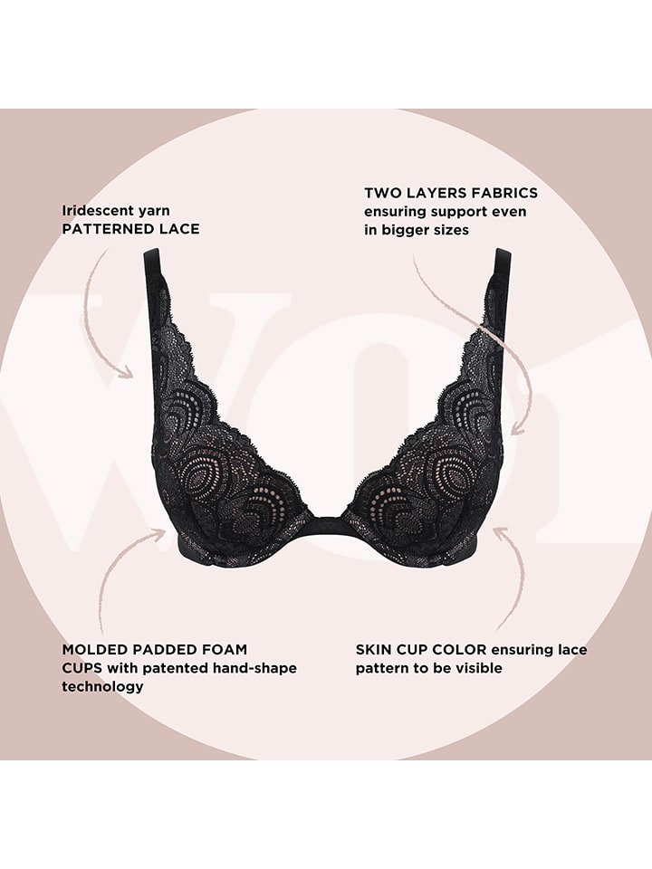 Wonderbra Biustonosz w kolorze czarnym najlepsze wyprzeda e w limango