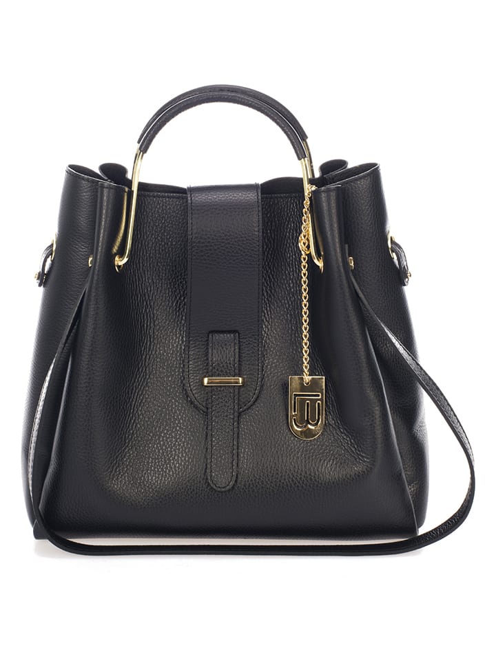 Lucca Baldi Leren handtas zwart B 33 x H 28 x D 13 cm goedkoop kopen limango