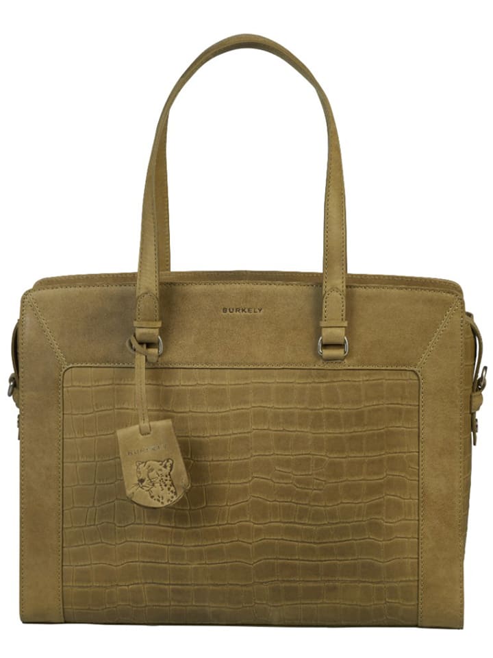 Burkely Leder Schultertasche Icon Ivy in Khaki B 39 5 x H 31 x T 13 cm gunstig kaufen limango