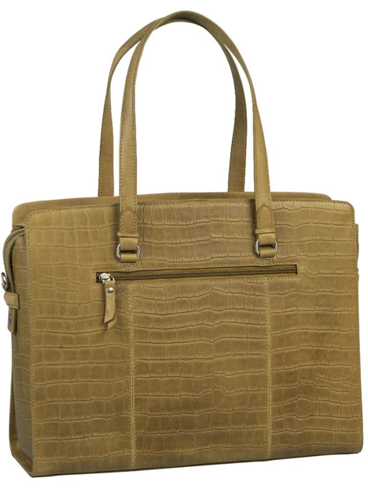 Burkely Leder Schultertasche Icon Ivy in Khaki B 39 5 x H 31 x T 13 cm gunstig kaufen limango
