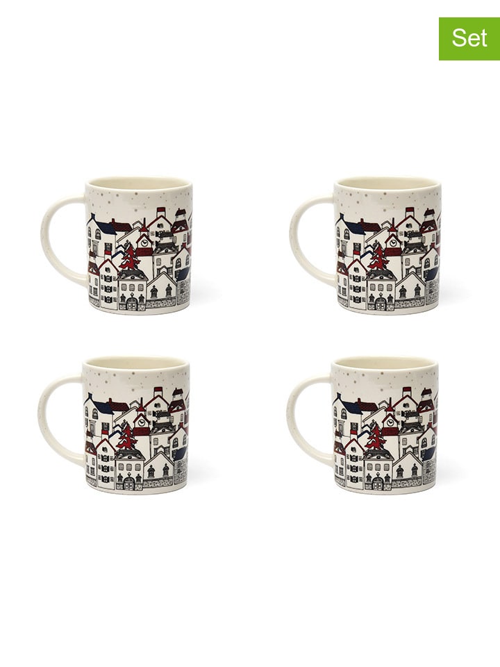4-delige set: koffiekoppen "Innsbruck" wit - 300 ml
