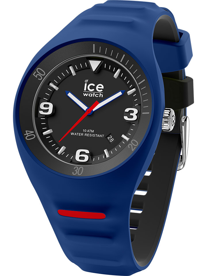 Quarzuhr "P. Leclercq"  in Blau/ Schwarz