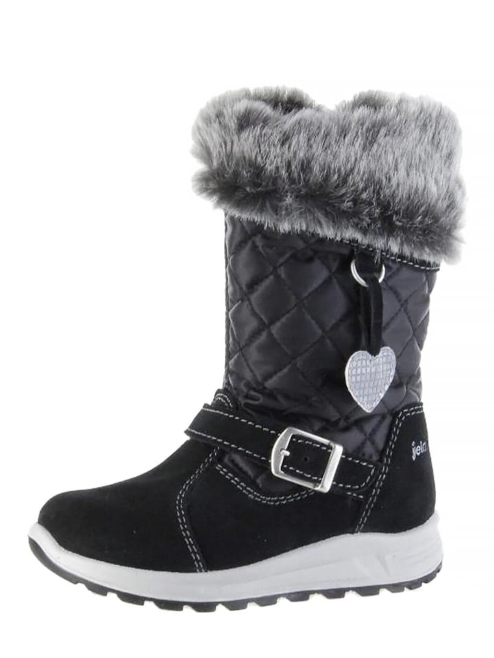 Leder-Winterstiefel "Elli-Tex" in Schwarz