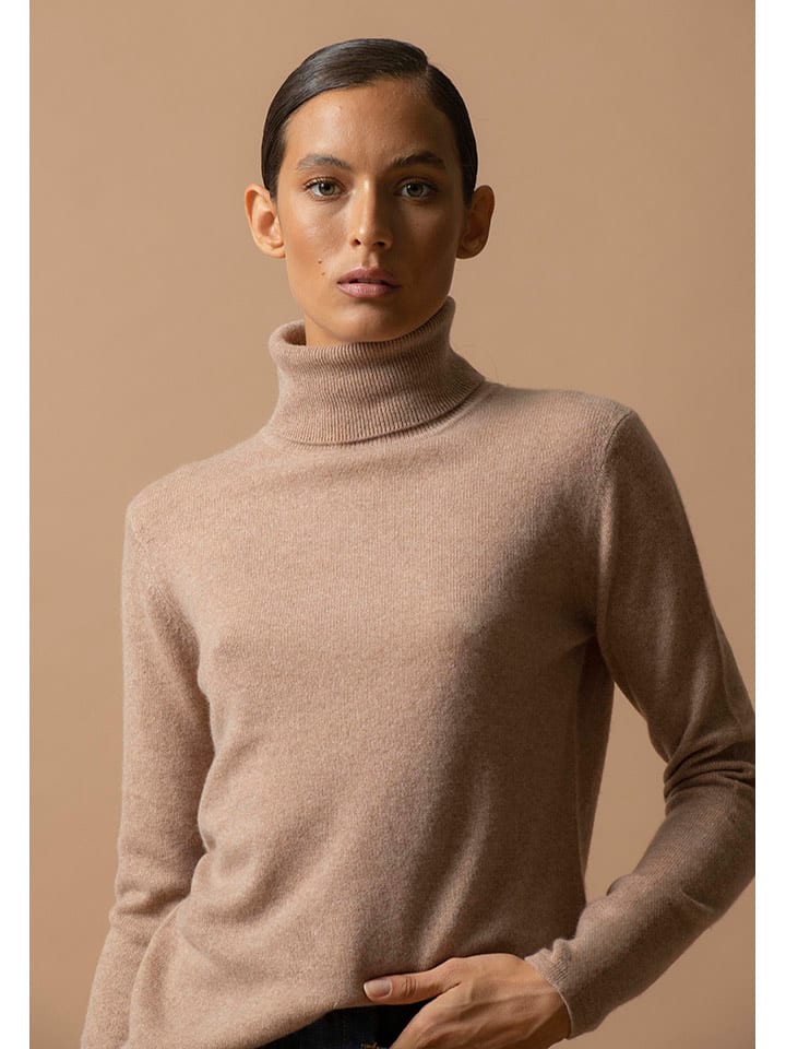 Kaschmir-Rollkragenpullover "Ashley" in Beige