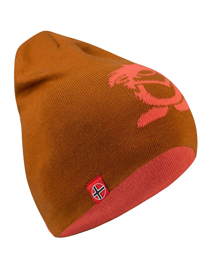 Dwustronna czapka beanie "Troll" w kolorze pomarańczowym