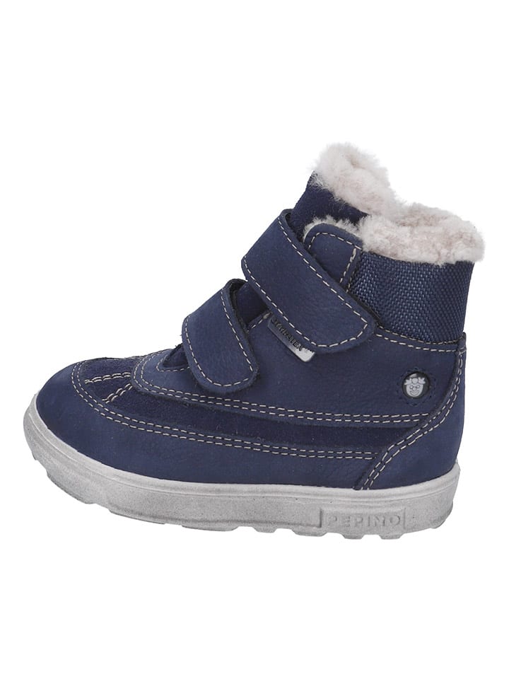 Leren winterboots "Pedro" donkerblauw