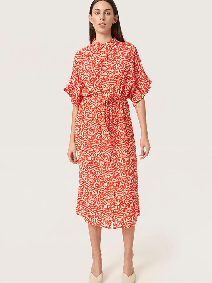 Soaked in Luxury Kleid Zaya in Rot Creme gunstig kaufen limango