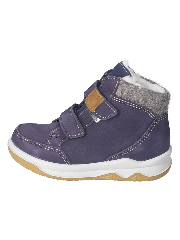 Leder-Winterboots "Luan" in Dunkelblau