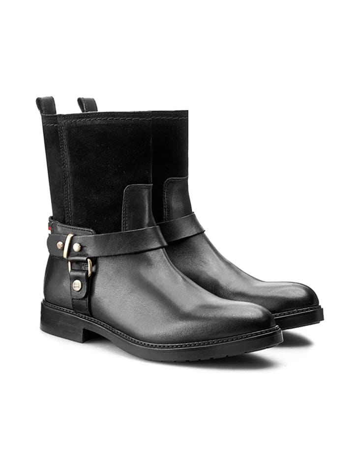 Leder-Boots in Schwarz