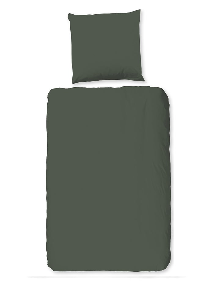 Microvezel beddengoedset olijfgroen