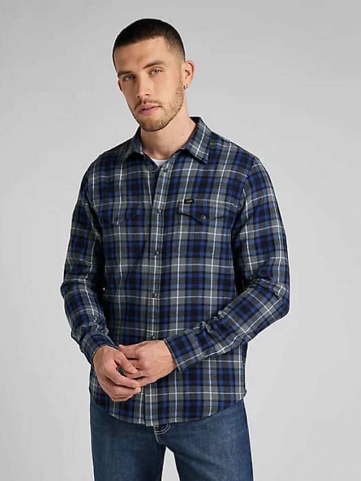 Koszula - Regular fit - w kolorze niebiesko-czarnym