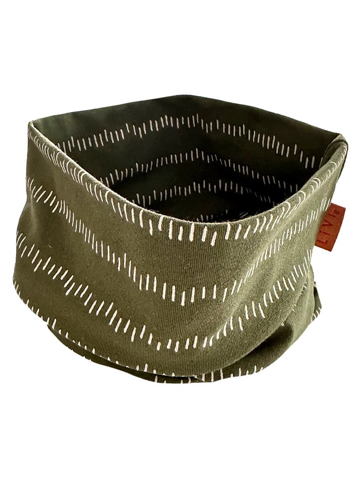 Colsjaal "Stripes khaki" kaki - (L)50 x (B)24 cm