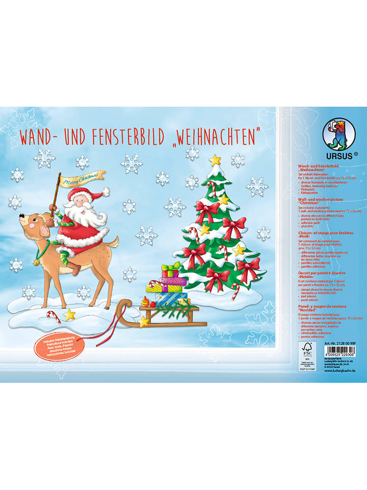 Wand- und Fensterbild-Bastelset "Weihnachten" in Bunt