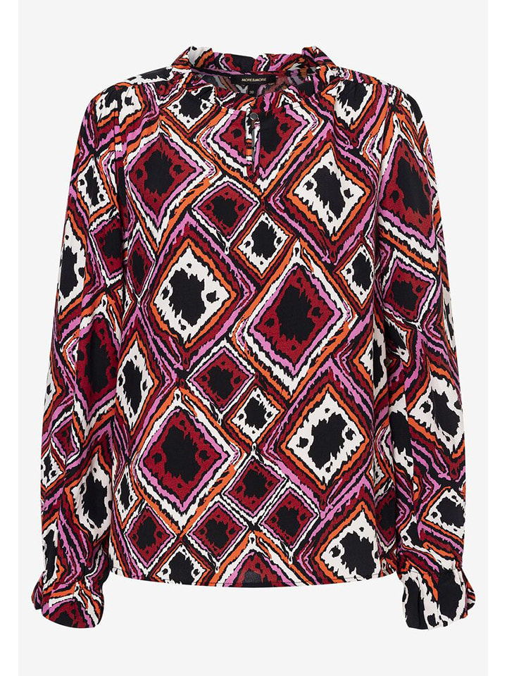 Bluse in Rot/ Pink/ Schwarz