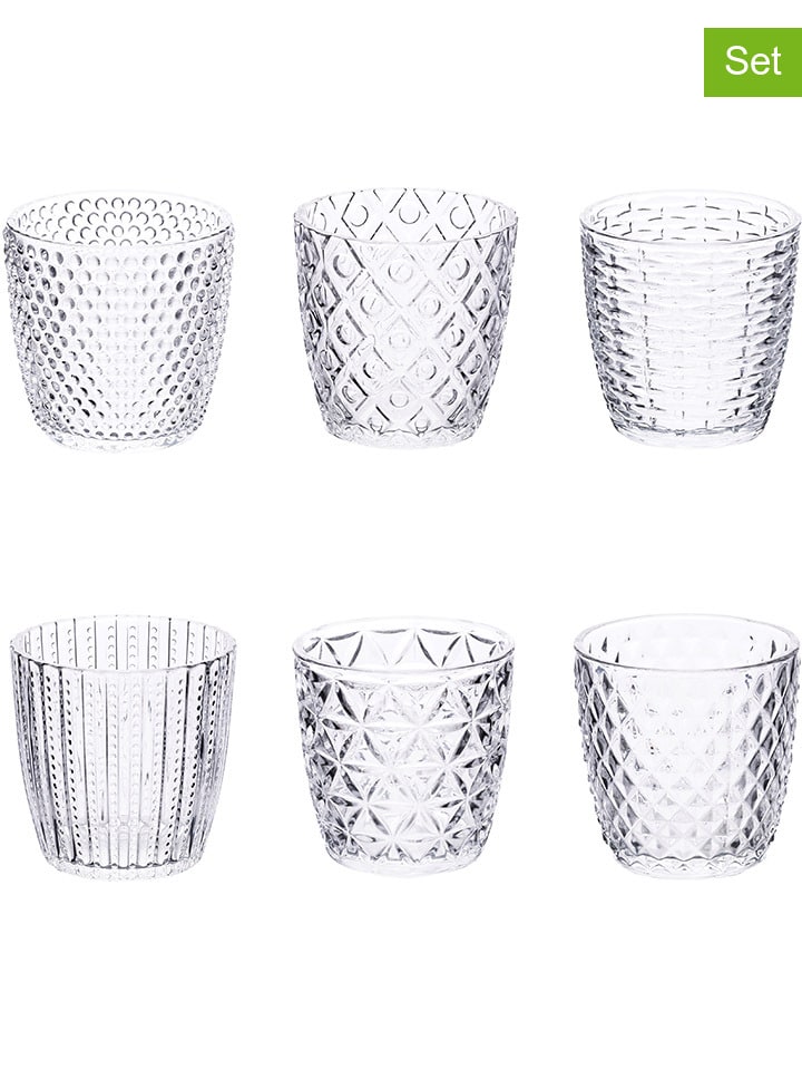 6er-Set: Wassergläser "Geometric" in Transparent - 380 ml