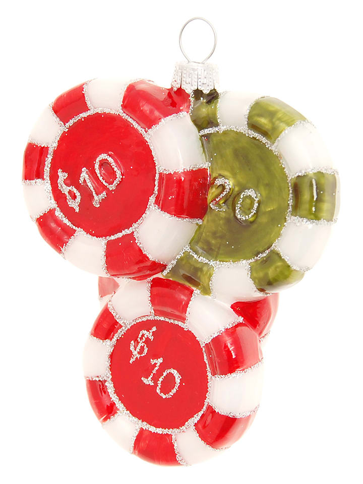 Kerstboomornament "Tokens" rood - (L)10 cm