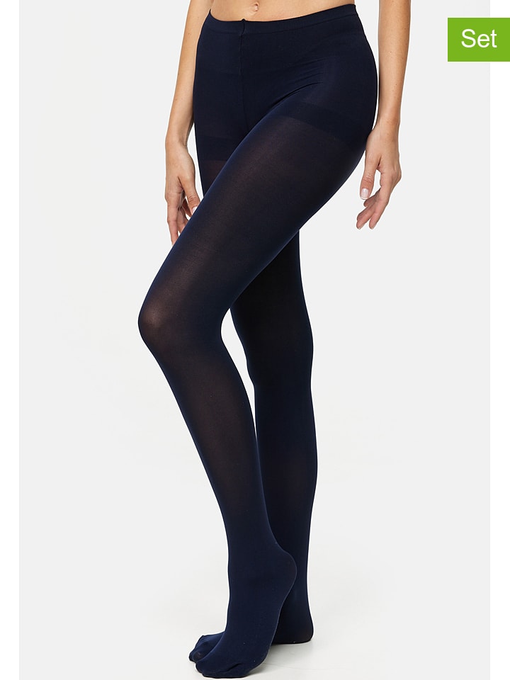 Nur Die 3delige set panty's "Ultra ondoorzichtig"zwart 80 denier