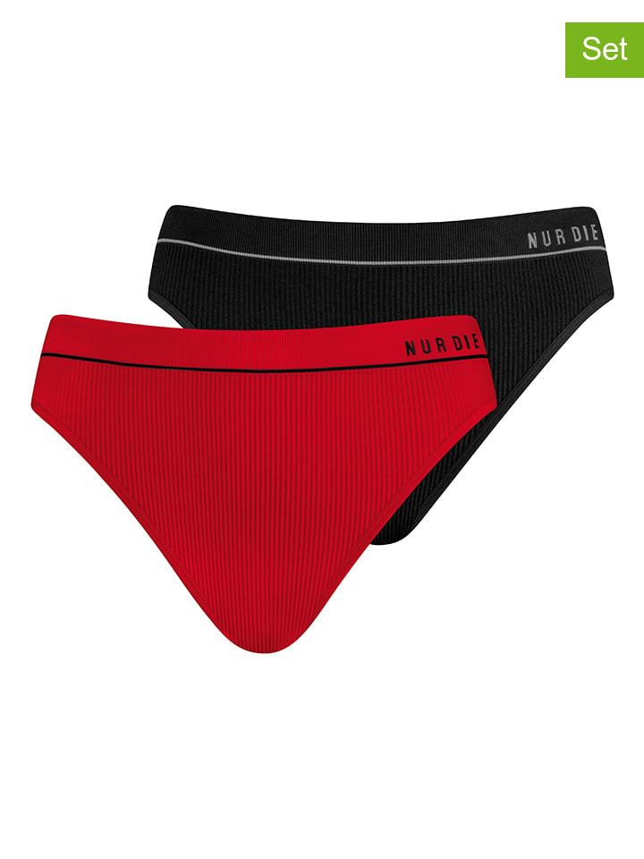 2er-Set: Slips in Rot/ Schwarz