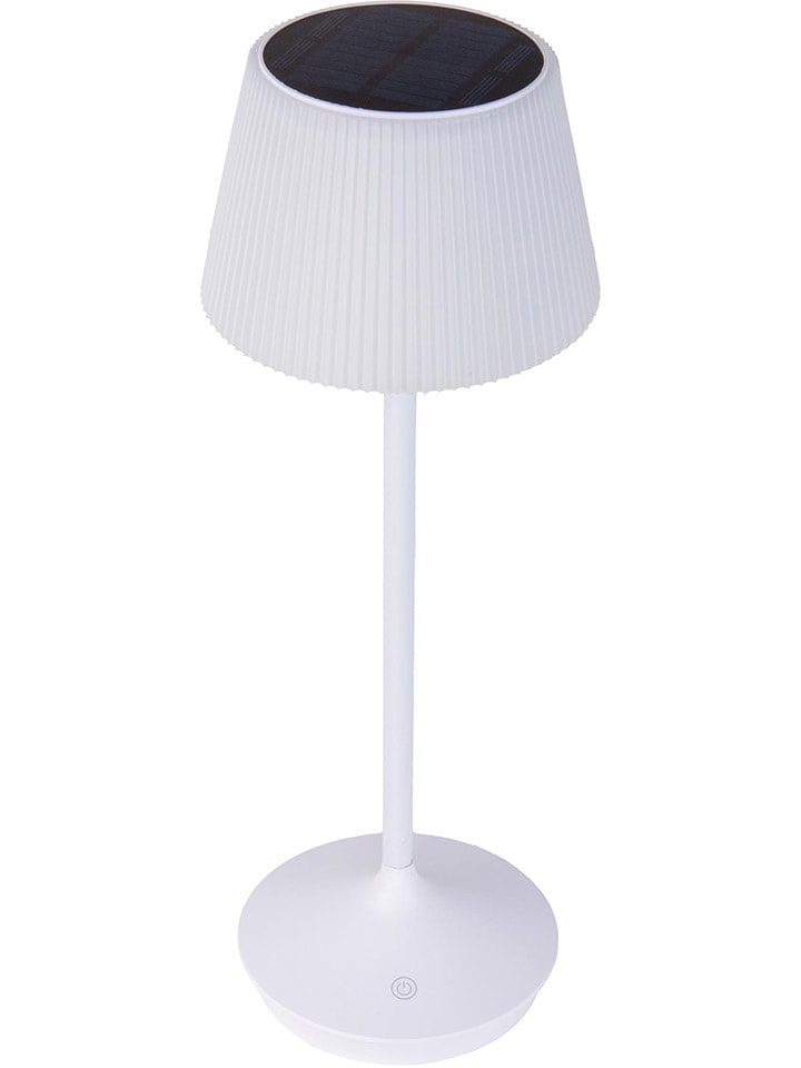 Solar-Akku-Tischleuchte "Emmi" in Weiß - (H)38 cm