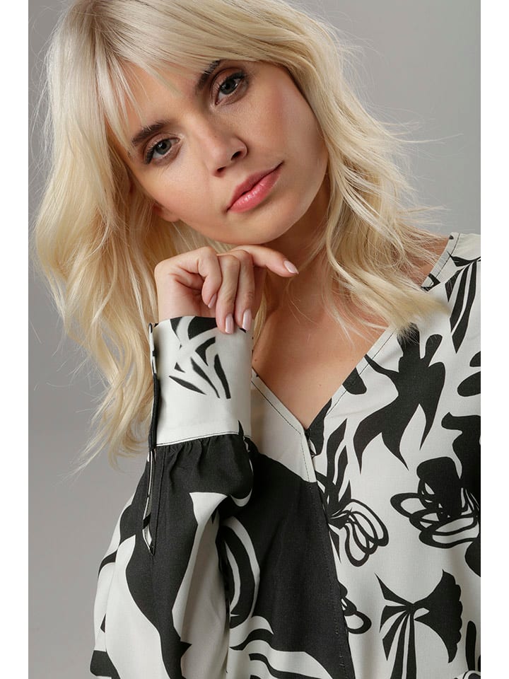 günstig | Aniston kaufen limango Schwarz/ Bluse in Weiß