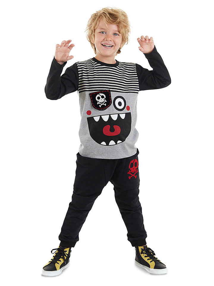 2-częściowy zestaw "Pirate" w kolorze szaro-czarnym