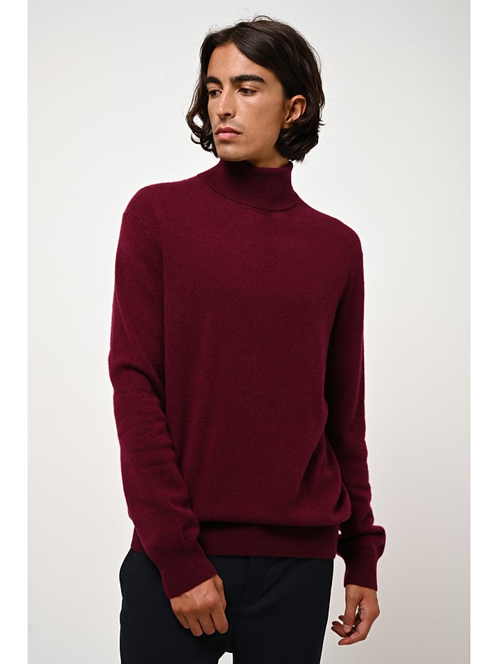 Kaschmir-Rollkragenpullover "Bange" in Bordeaux