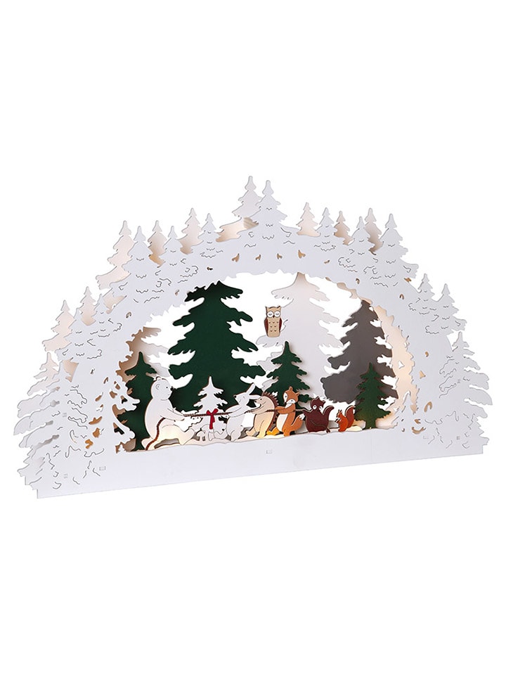 LED-Fensterleuchter "Forest Friends" in Bunt - (L)45 x (B)27 cm