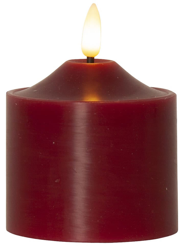 Świeca LED "Flamme" w kolorze czerwonym - wys. 9,5 cm