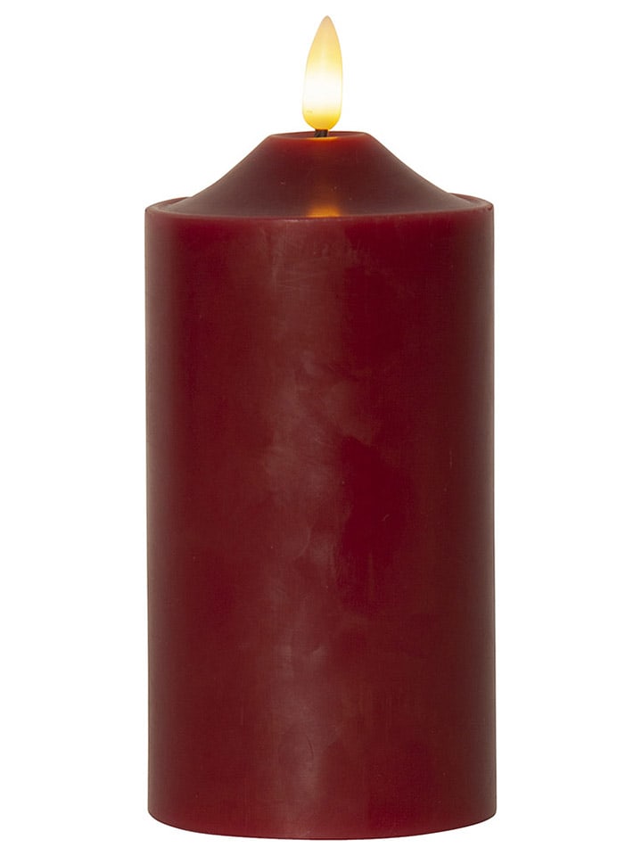 Świeca LED "Flamme" w kolorze czerwonym - wys. 17 cm
