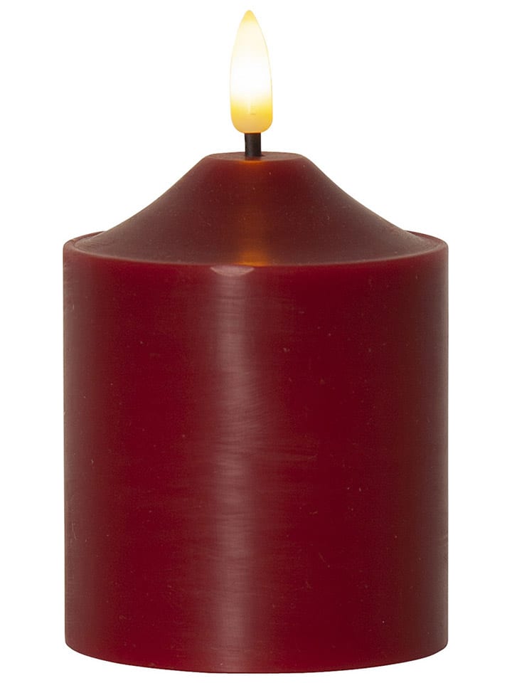 Świeca LED "Flamme" w kolorze czerwonym - wys. 12 cm