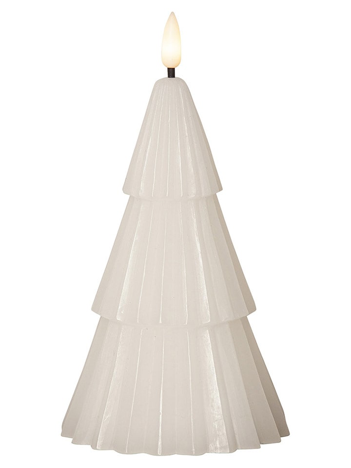 LED-Wachskerze "Flamme Grany" in Weiß - (H)19 cm