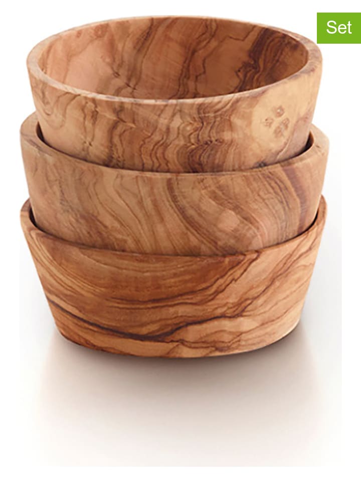3-delige set: serveerschalen naturel - Ø 10 cm