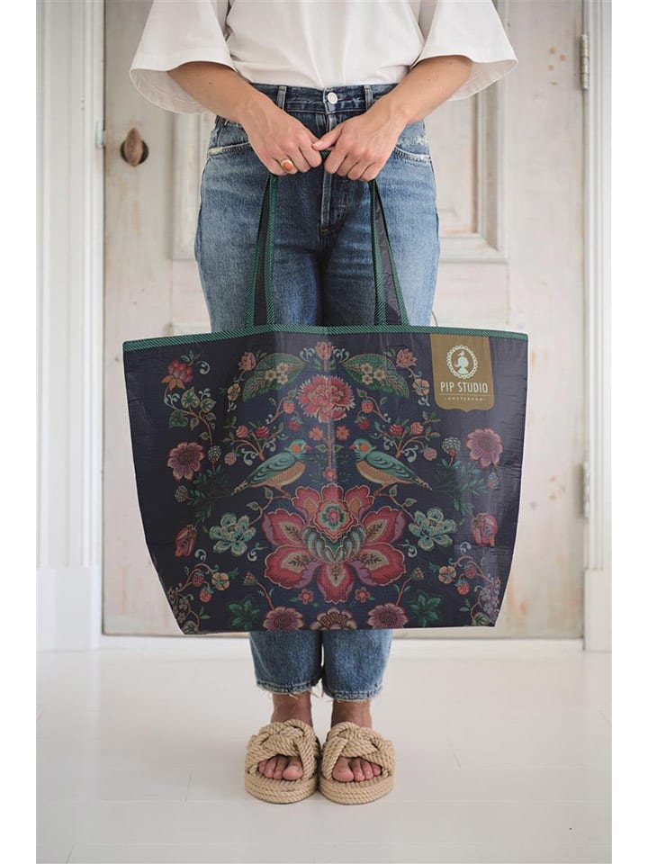 PiP Studio Strandtas Oh my darling donkerblauw B 38 x H 28 x D 17 cm goedkoop kopen limango