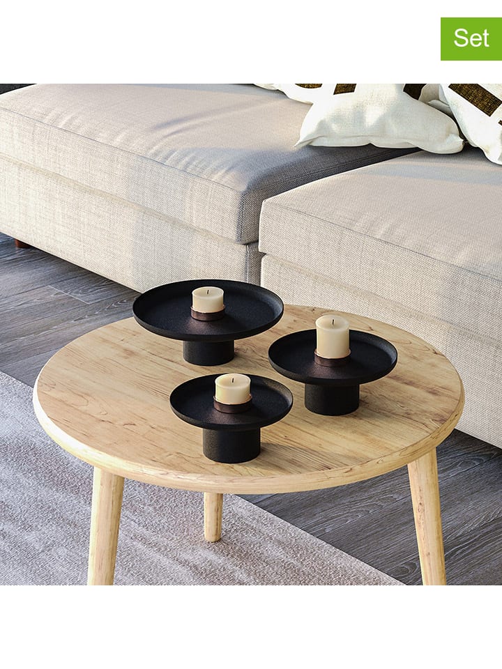 3er-Set: Servierplatten in Schwarz